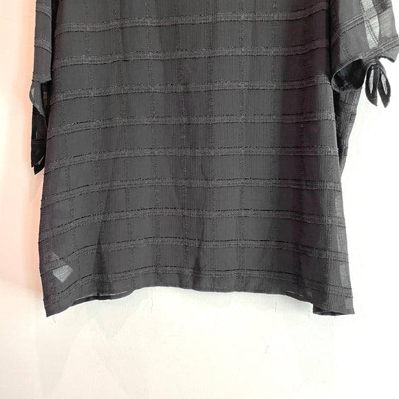 Semi-Sheer Plaid Top