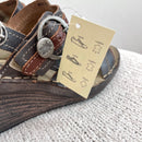 Leather Strappy Wedge Sandals-9
