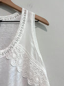 Linen Lace Trim Tank Top-6