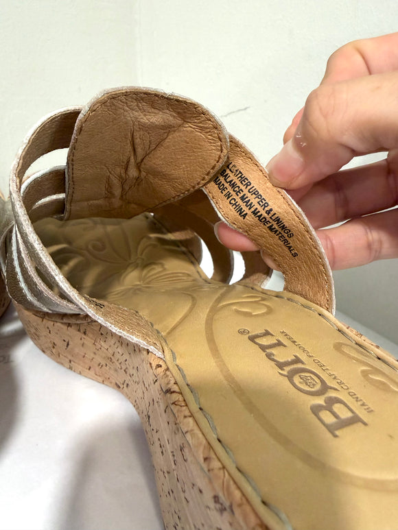 Strappy Cork Wedge Heel