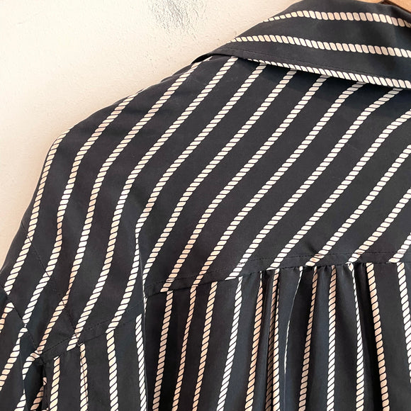 Striped Button Down Silk Shirt