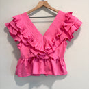 Ruffle Pleated Peplum Top-8