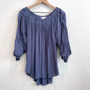 Pleated Balloon Sleeve Top-2