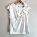 Side Tucked Cap Sleeve Top-2