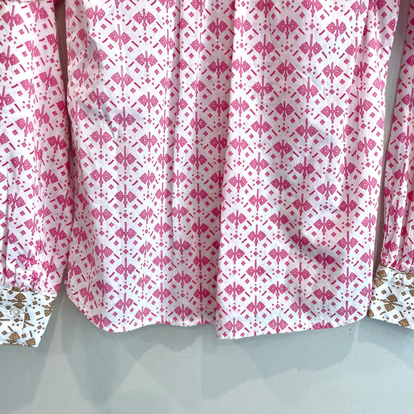Geometric Button Down Top