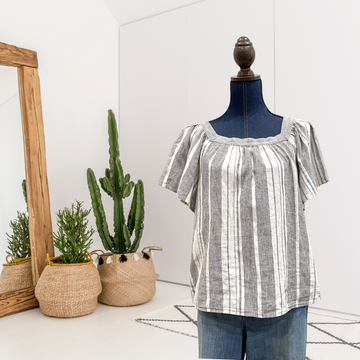 Striped Linen Blend Top