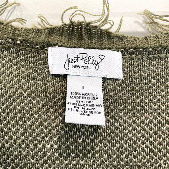 Camo Distressed Sweater