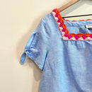 Crochet Trim Linen Blend Top-4