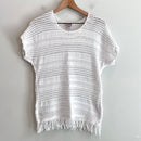 Open Knit Short Sleeve Sweater-2