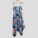 Smocked Handkerchief Hem Midi Dress-2