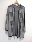 Houndstooth Plaid Cardigan-2