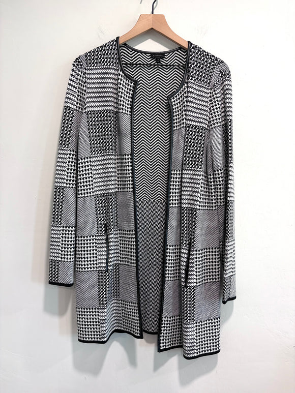 Houndstooth Plaid Cardigan