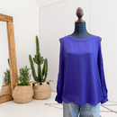 Cold Shoulder Long Sleeve Top-1