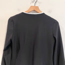 Piped Trim Open Front Blazer Jacket-9