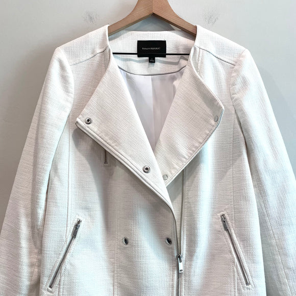 Textured Zip Moto Jacket
