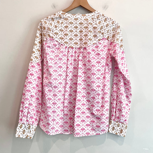 Geometric Button Down Top