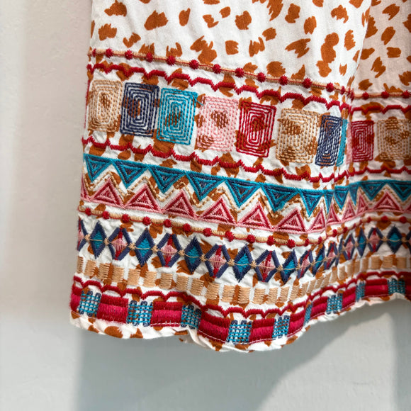 Embroidered Trim Sleeveless Top