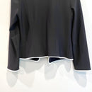 Piped Trim Open Front Blazer Jacket-10