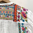 Floral Embroidered Ramie Top-13