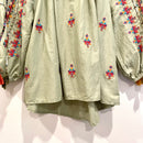 Southwestern Embroidered Tassel Sleeve Top-4