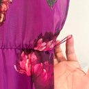 Draped Neck Floral Midi Dress-13