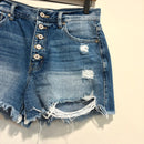 Distressed High Rise Shorts-3