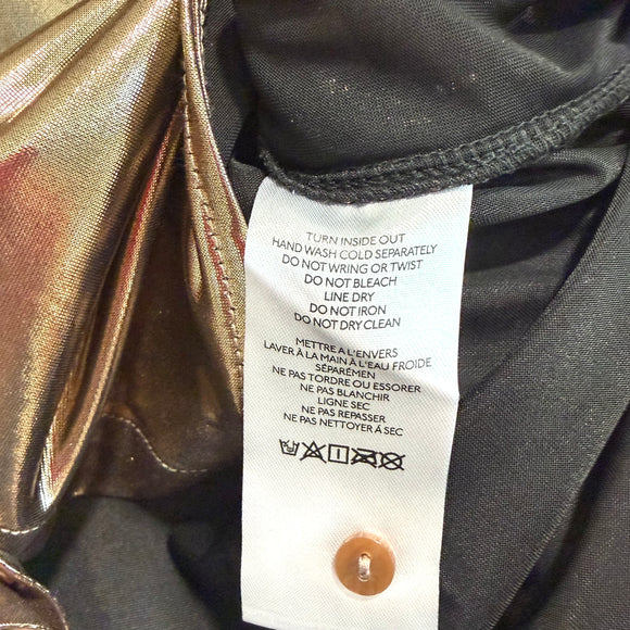 Shine Metallic Button Down Top