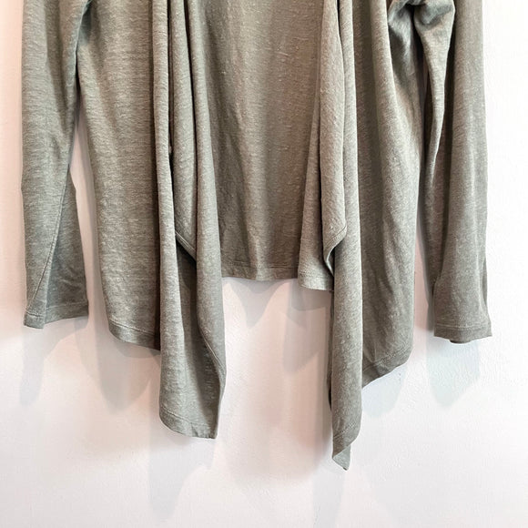 Linen Open Front Cardigan