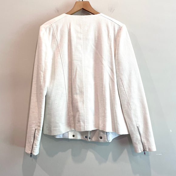 Textured Zip Moto Jacket