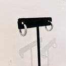 2 Set Sterling Silver Crystal Hoop Earrings-3