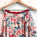 Cold Shoulder Floral Silk Top-9