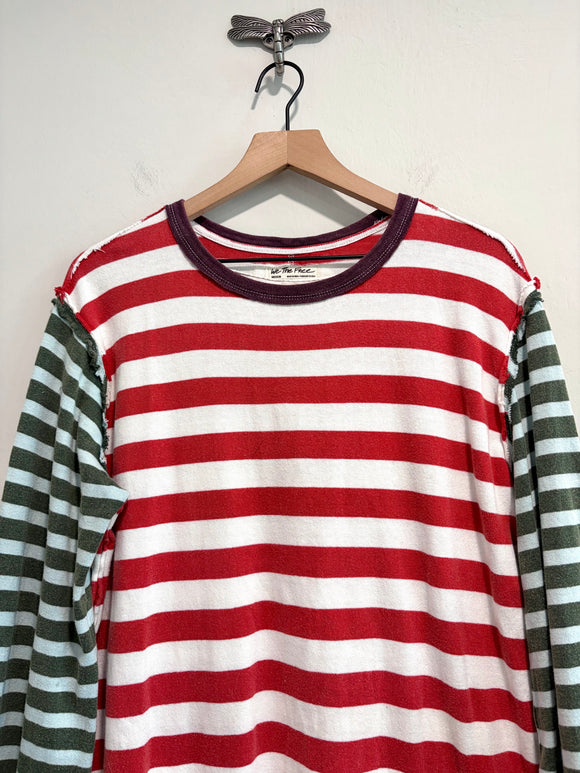 Striped Balloon Sleeve Tee
