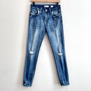 Distressed Mid Rise Skinny Jeans-1
