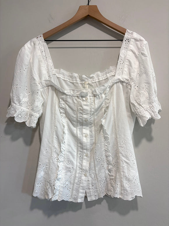 Eyelet Puff Sleeve Top