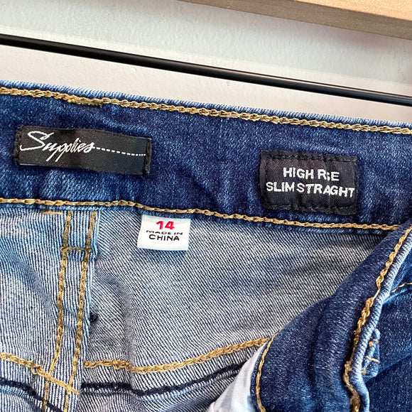 High Rise Slim Leg Jeans