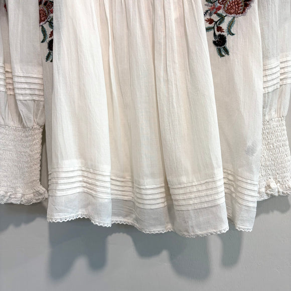 Floral Embroidered Peasant Top