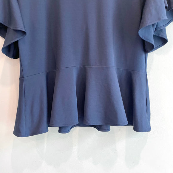 Lace Up Back Peplum Top