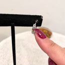 2 Set Sterling Silver Crystal Hoop Earrings-6