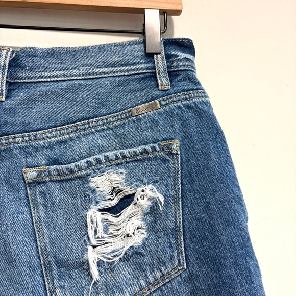 Distressed High Rise Shorts