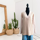 V-Neck Wool Blend Knit Sweater-1