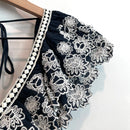Ruffle Embroidered V-Neck Top-5