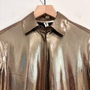 Shine Metallic Button Down Top-3