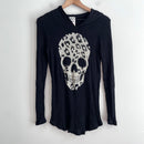Rhinestone Skull Hooded Top-2