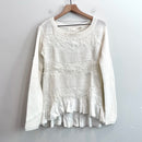 Fuzzy Ruffle Hem Knit Sweater-2