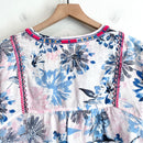 Floral Embroidered Trim Shift Dress-11