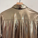 Shine Metallic Button Down Top-10