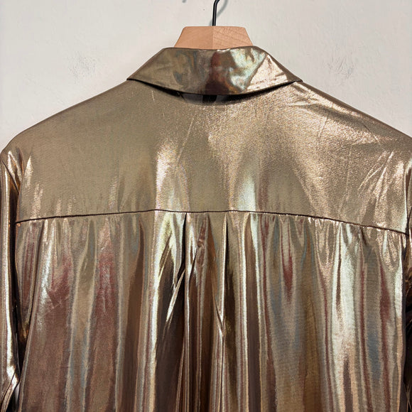 Shine Metallic Button Down Top