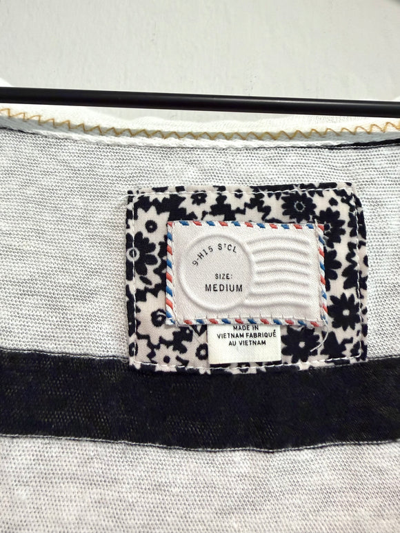 Striped Button Back Top