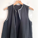 Faux Leather Trim Vest-3