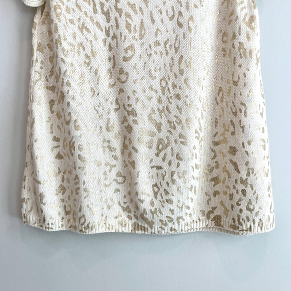 Metallic Leopard Ruffle Sweater